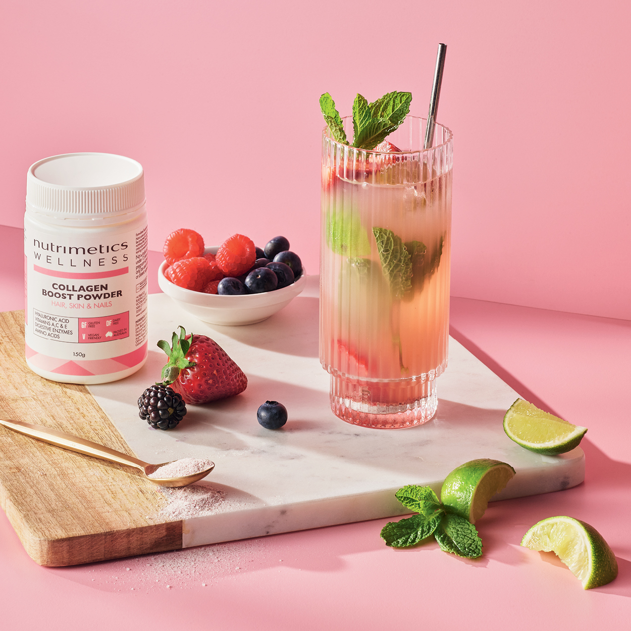 Collagen mocktail spritz
